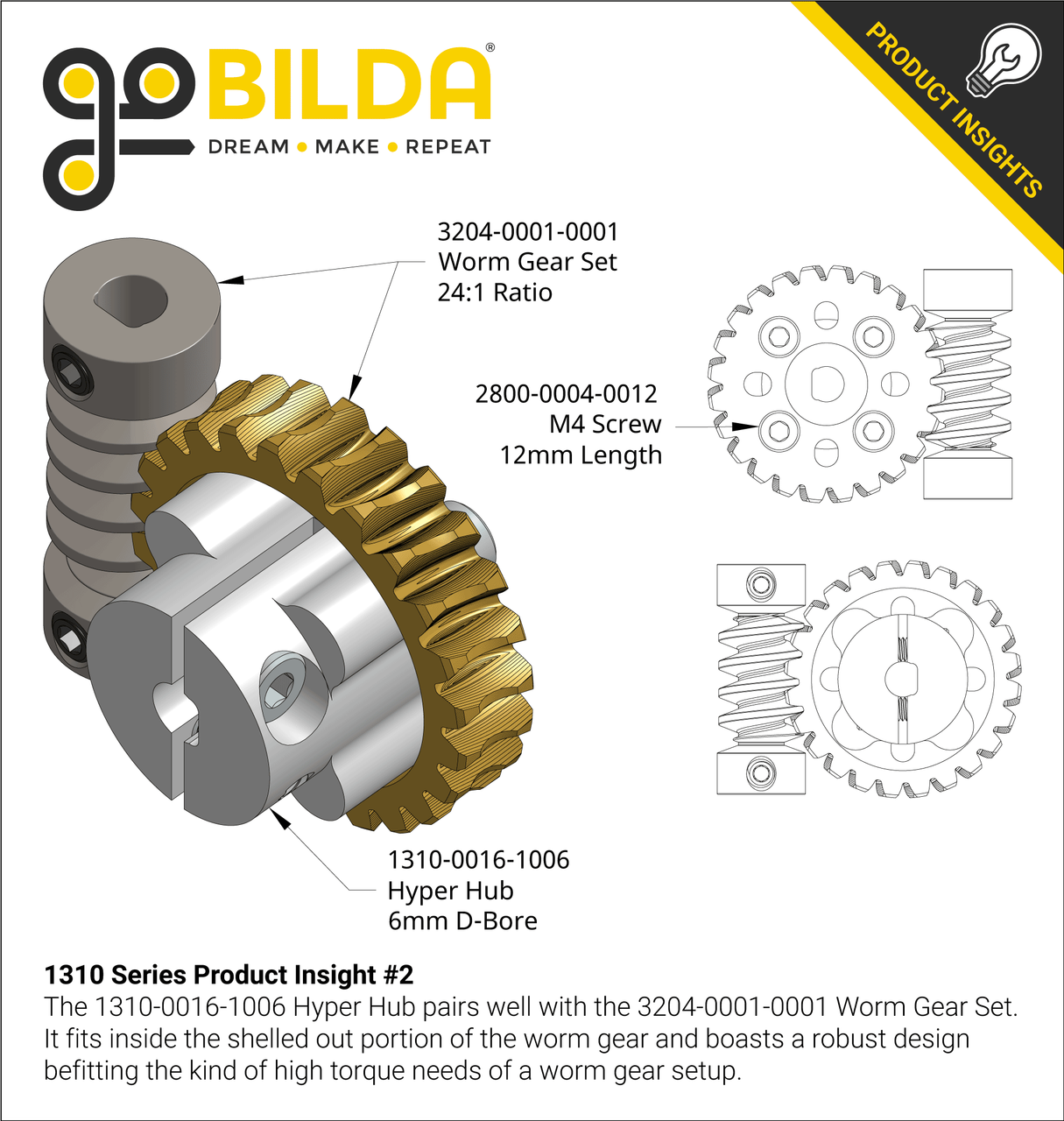 1310 Series Hyper Hub (6mm D-Bore)