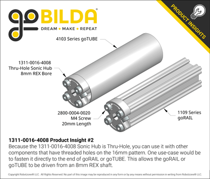 1311 Series Thru-Hole Sonic Hub (8mm REX™ Bore)