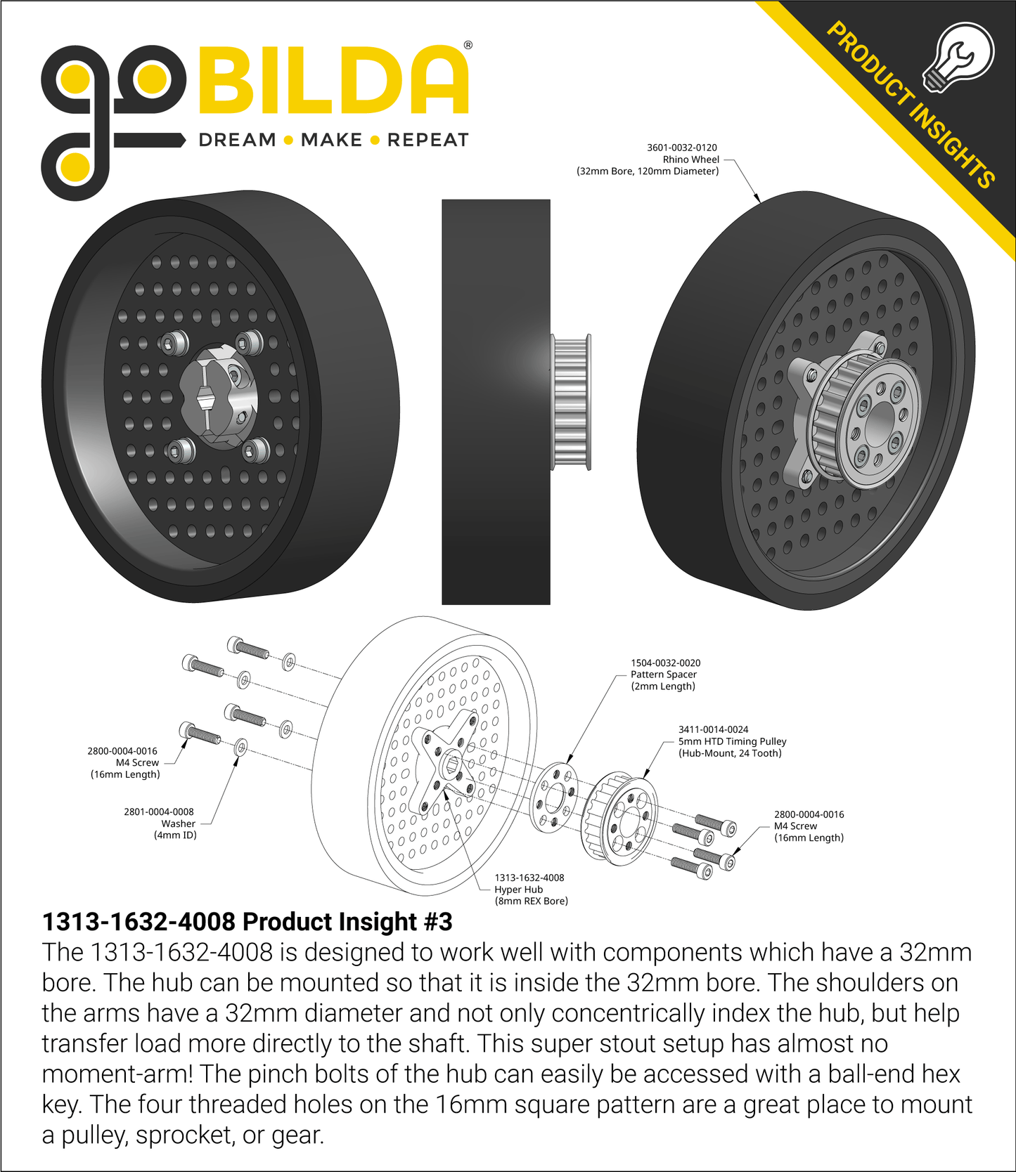 1313 Series Hyper Hub (8mm REX™ Bore)