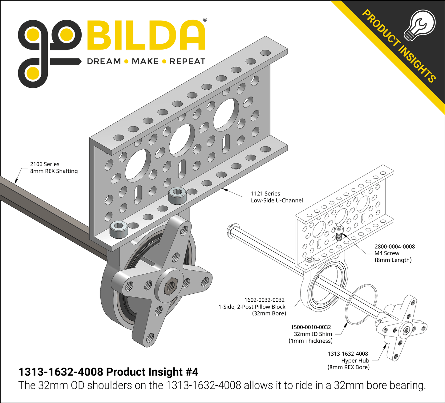 1313 Series Hyper Hub (8mm REX™ Bore)