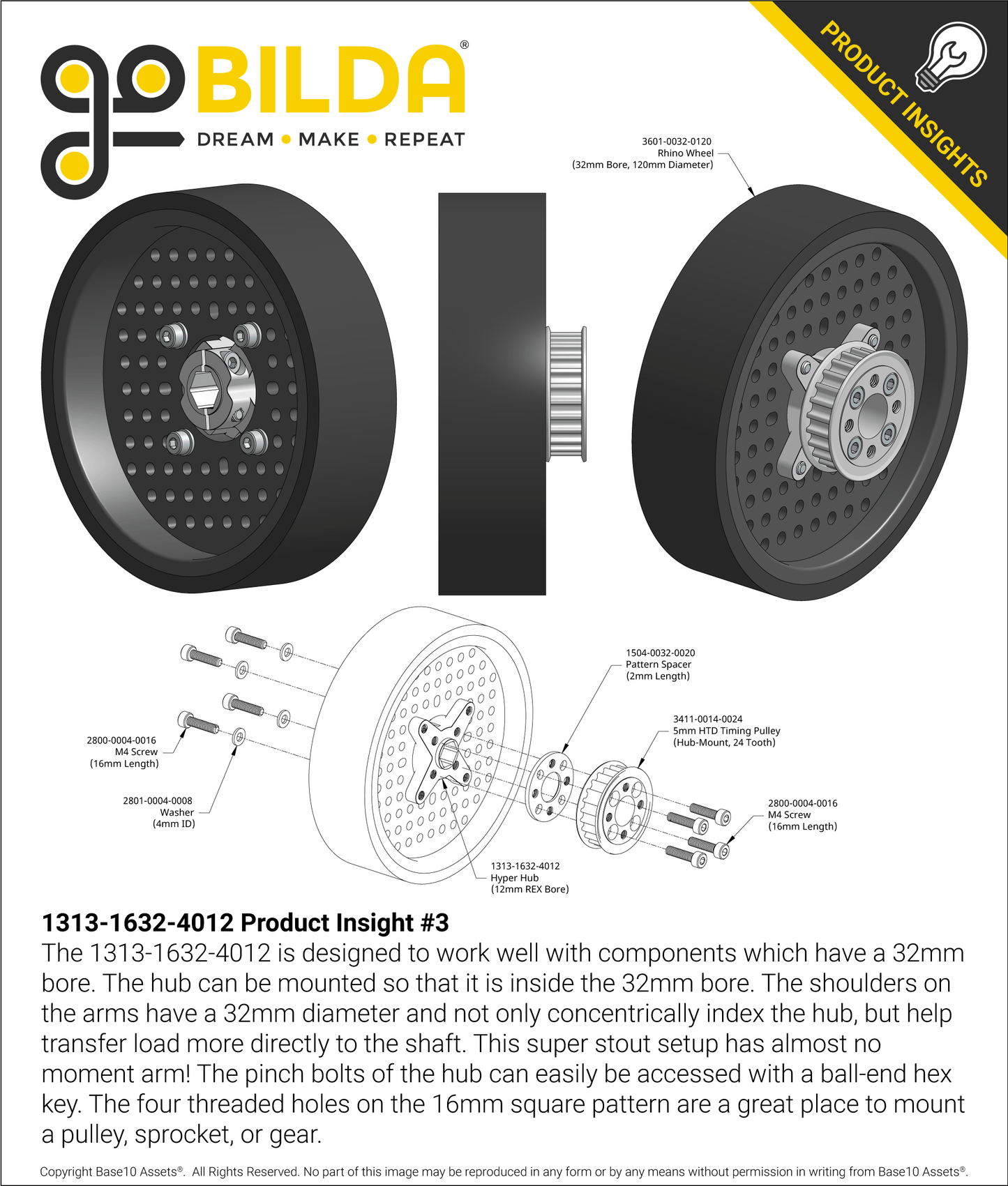 1313 Series Hyper Hub (12mm REX™ Bore)