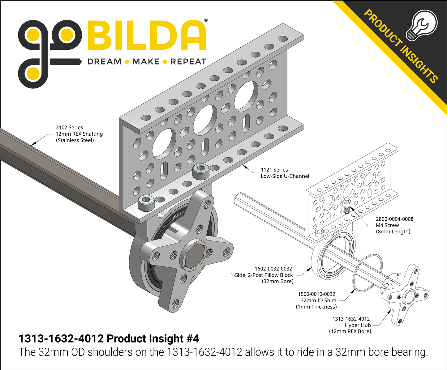 1313 Series Hyper Hub (12mm REX™ Bore)