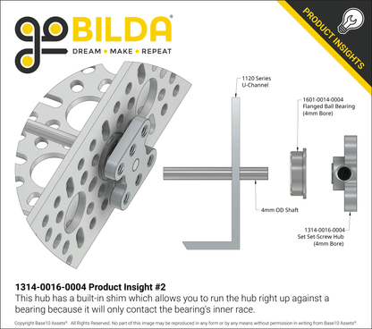 1314 Series Steel Set-Screw Hub (4mm Bore)