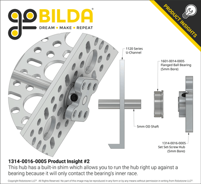 1314 Series Steel Set-Screw Hub (5mm Bore)