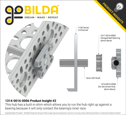 1314 Series Steel Set-Screw Hub (6mm Bore)