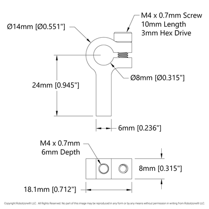 1403 Series 1-Side, 1-Post Clamping Mount (8mm Bore)