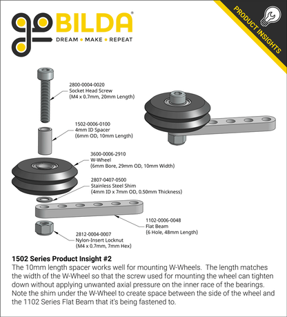 1502 Series 4mm ID Spacer (6mm OD, 10mm Length) - 4 Pack