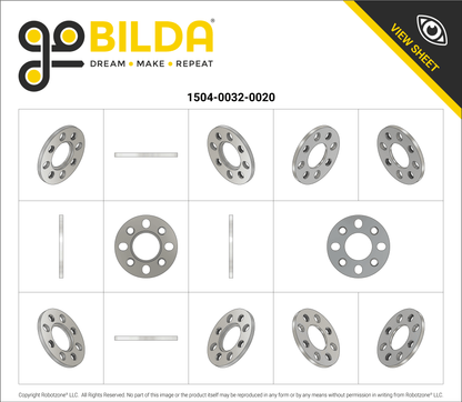 1504 Series 32mm OD Pattern Spacer (2mm Length)