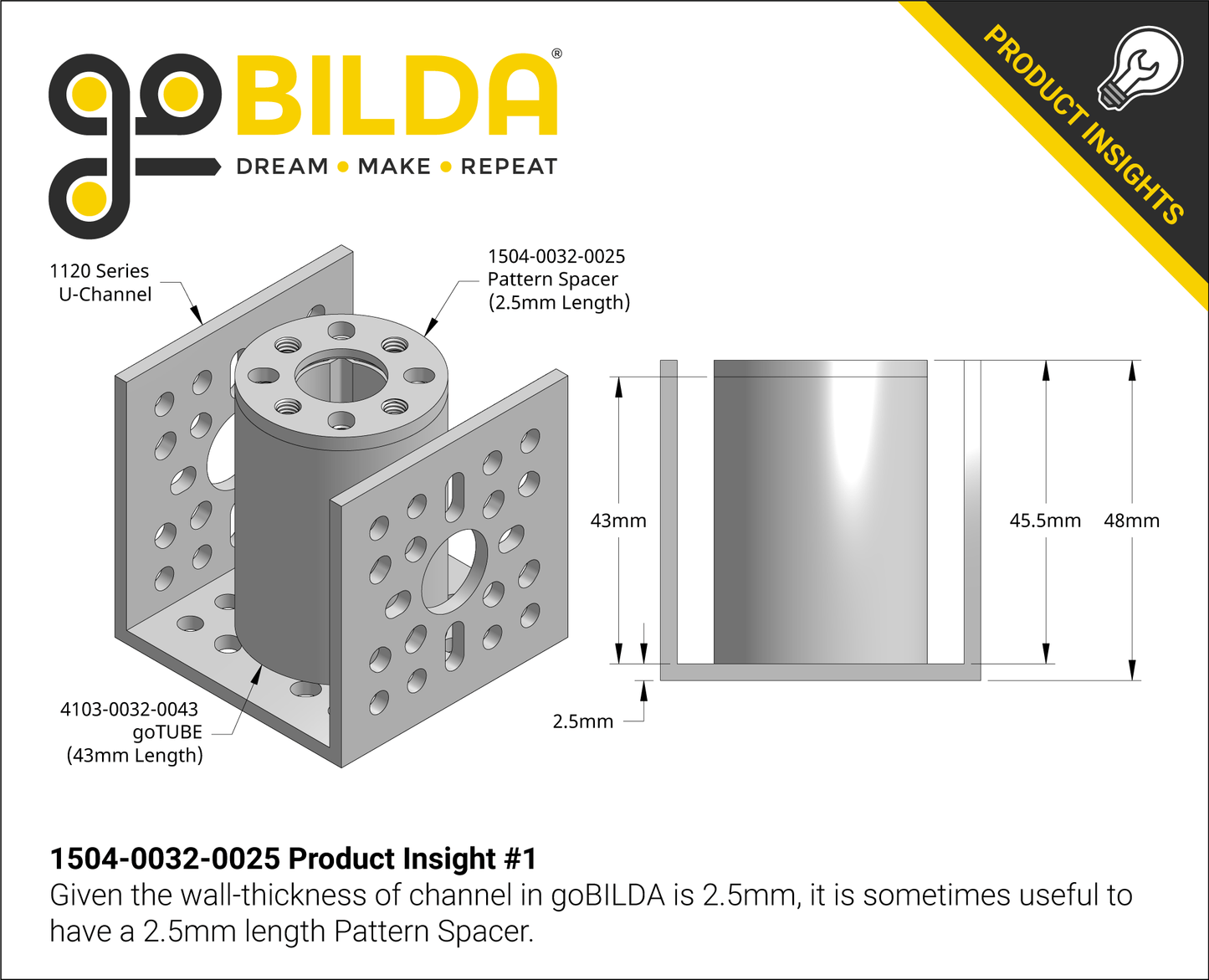 1504 Series 32mm OD Pattern Spacer (2.5mm Length)