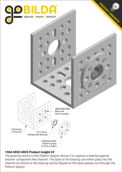 1504 Series 32mm OD Pattern Spacer (2.5mm Length)