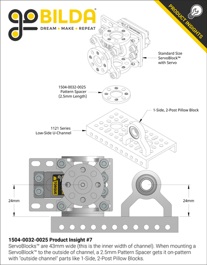 1504 Series 32mm OD Pattern Spacer (2.5mm Length)