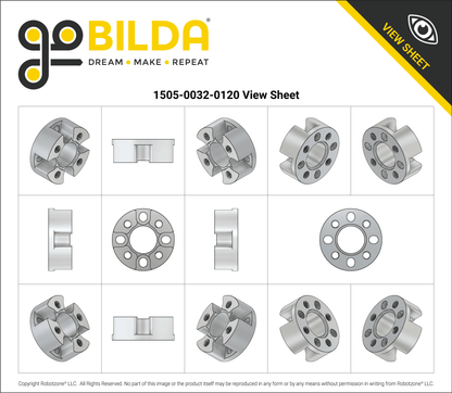 1505 Series 32mm OD Counterbored Pattern Spacer (12mm Length)