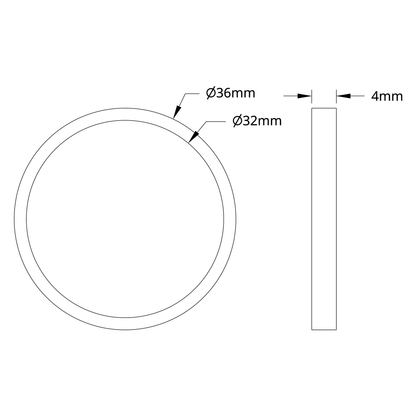 1506 Series 32mm ID Spacer (36mm OD, 4mm Length) - 2 Pack