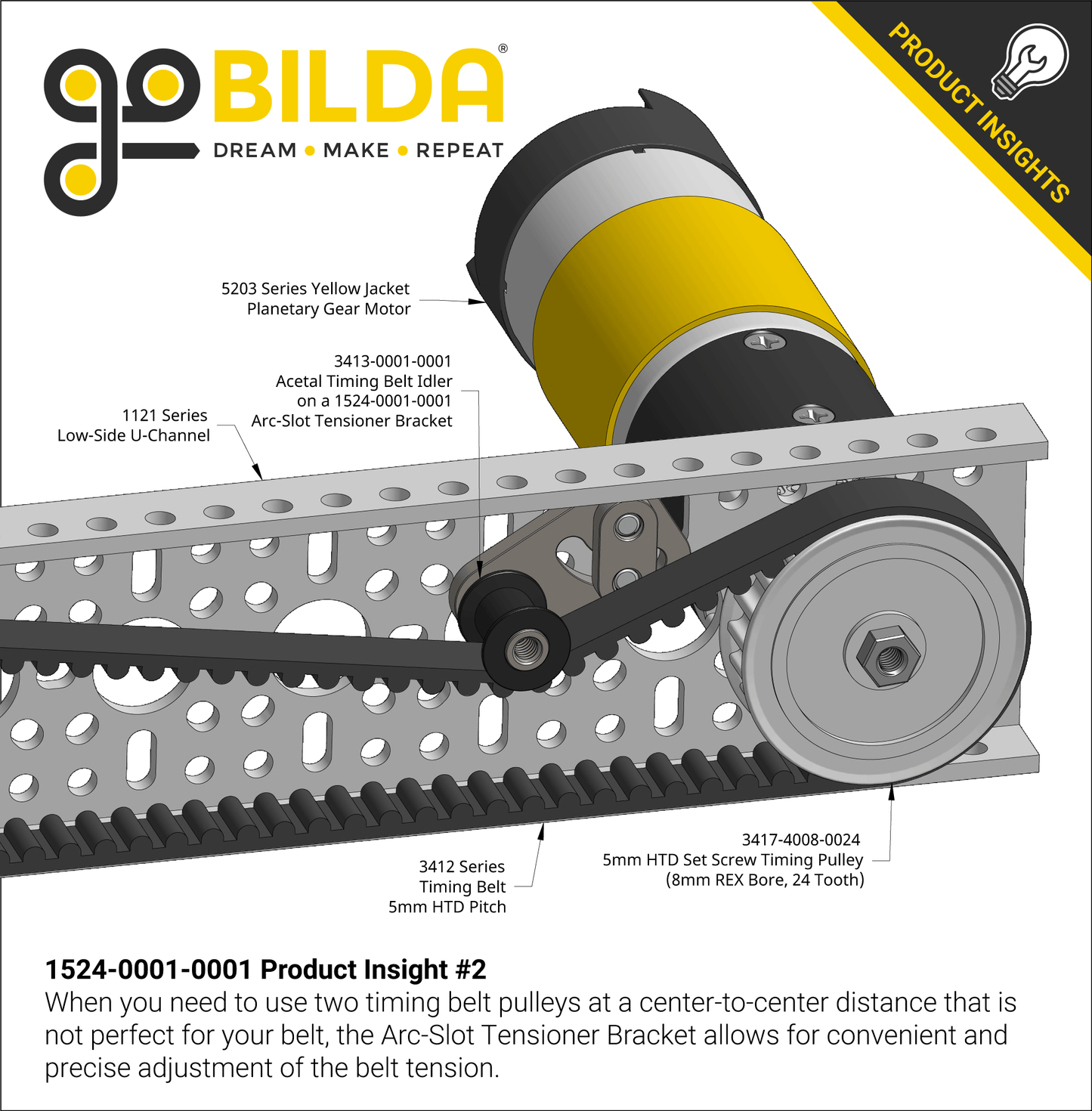 1524 Series Arc-Slot Tensioner Bracket