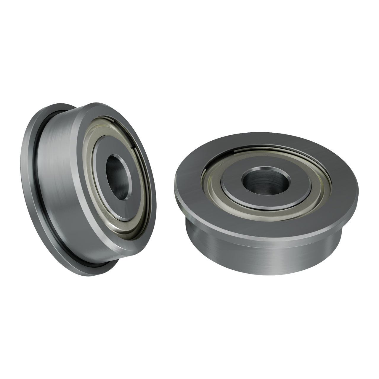 1601-0014-0004 - 1601 Series Flanged Ball Bearing (4mm ID x 14mm OD, 5mm Thickness) - 2 Pack