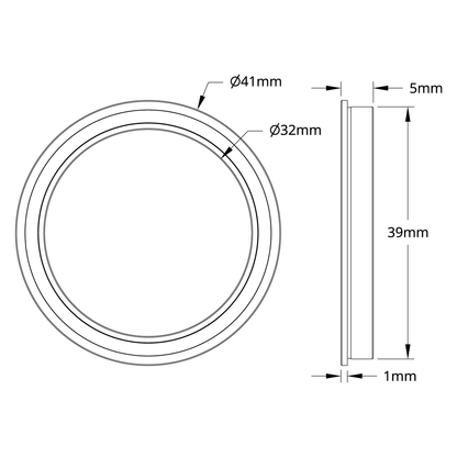 32mm ID Flanged Ball Bearing (39mm OD, 5mm Thickness)