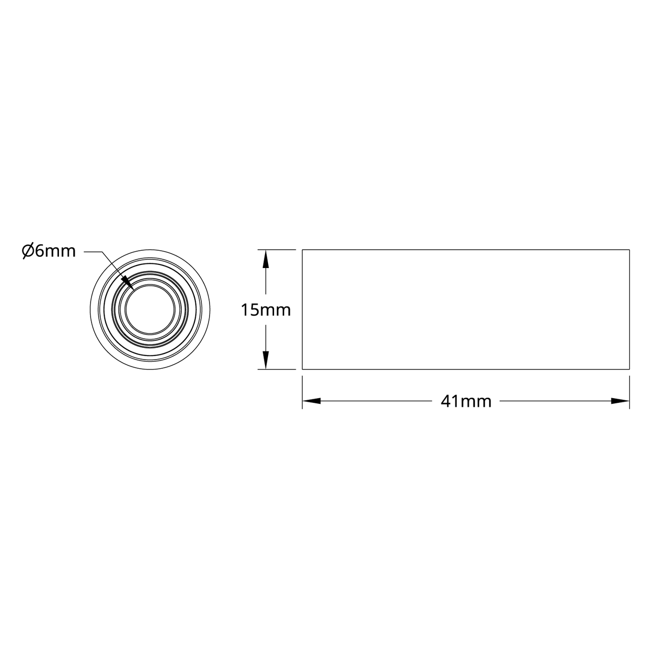 6mm Bore Dual Bearing Idler Roller (15mm OD, 41mm Length)