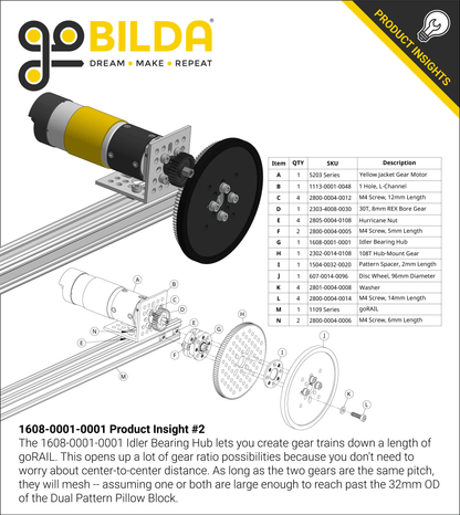 Idler Bearing-Hub (32mm OD, 16mm Height)