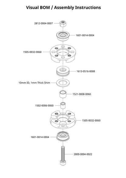 Idler Bearing-Hub (32mm OD, 16mm Height)