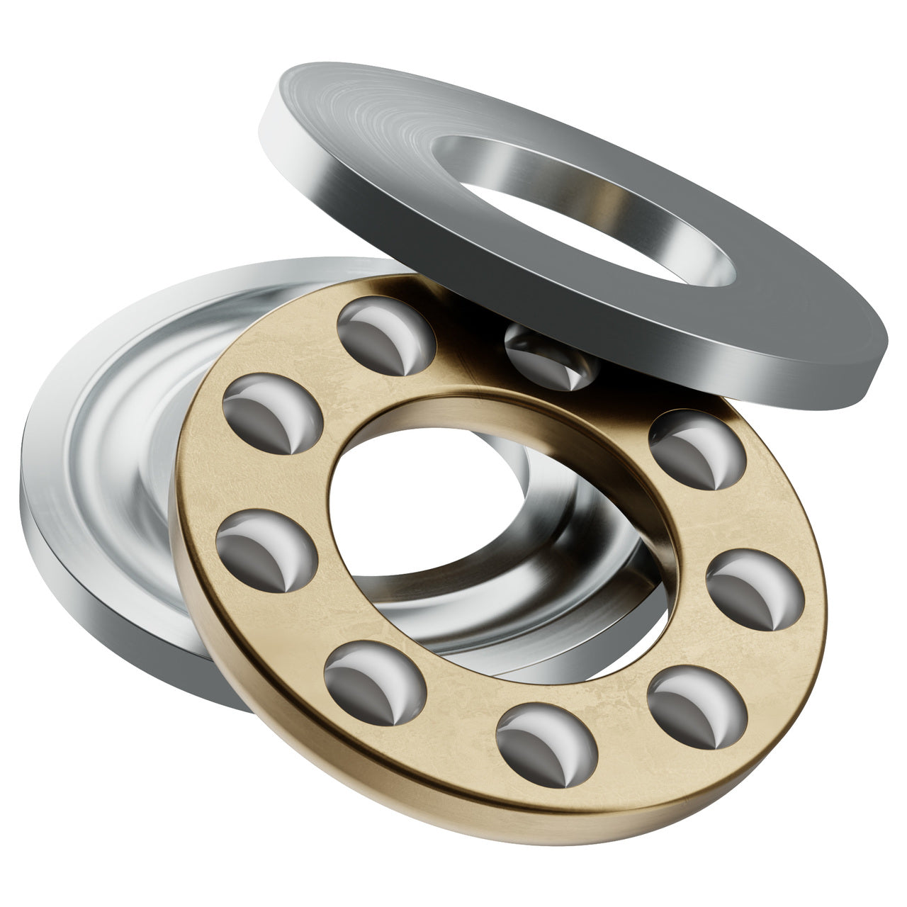 1613-0516-0008 - 1613 Series Thrust Ball Bearing (8mm ID x 16mm OD, 5mm Thickness)