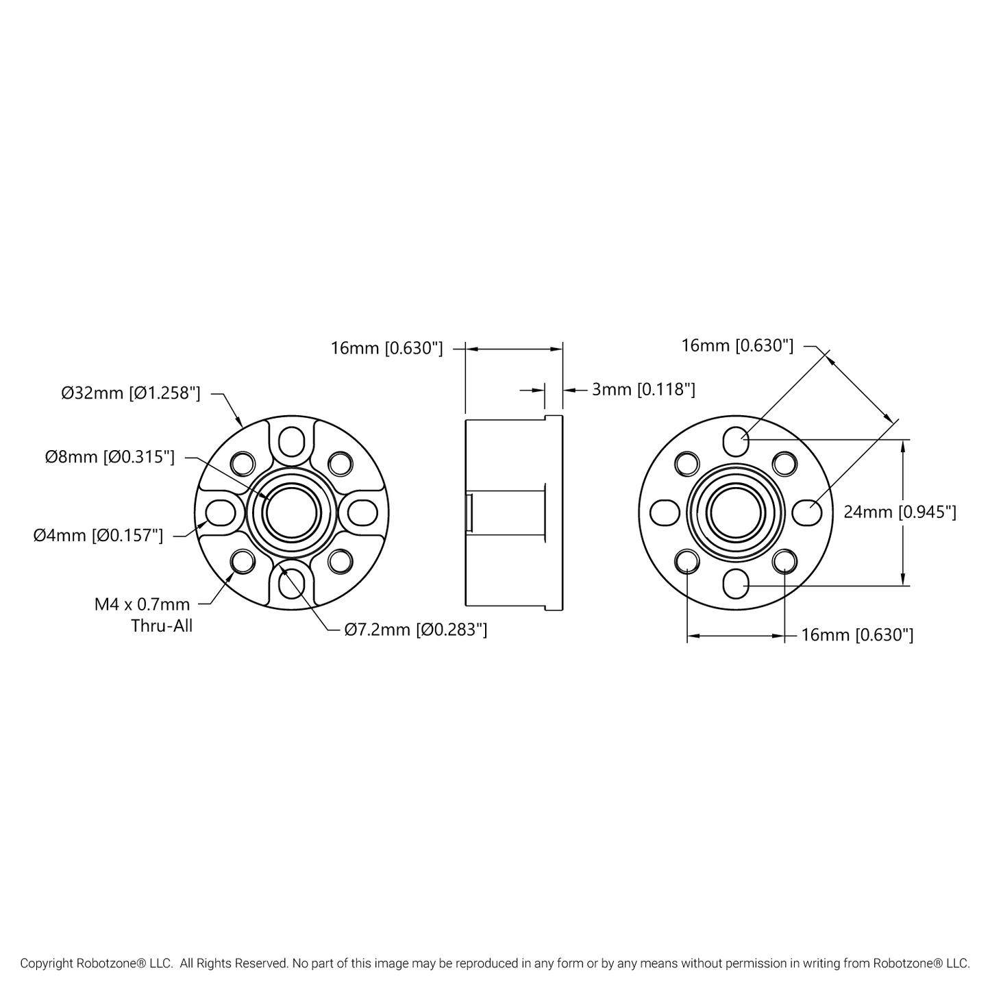 Dual-Bearing Pillow Block (8mm Bore)