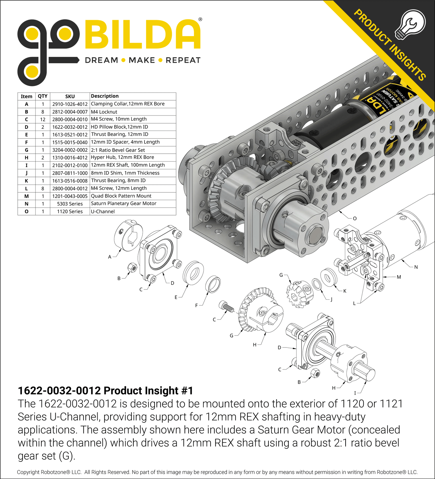 12mm Bore, Heavy-Duty Flange-Mount Bearing Pillow Block