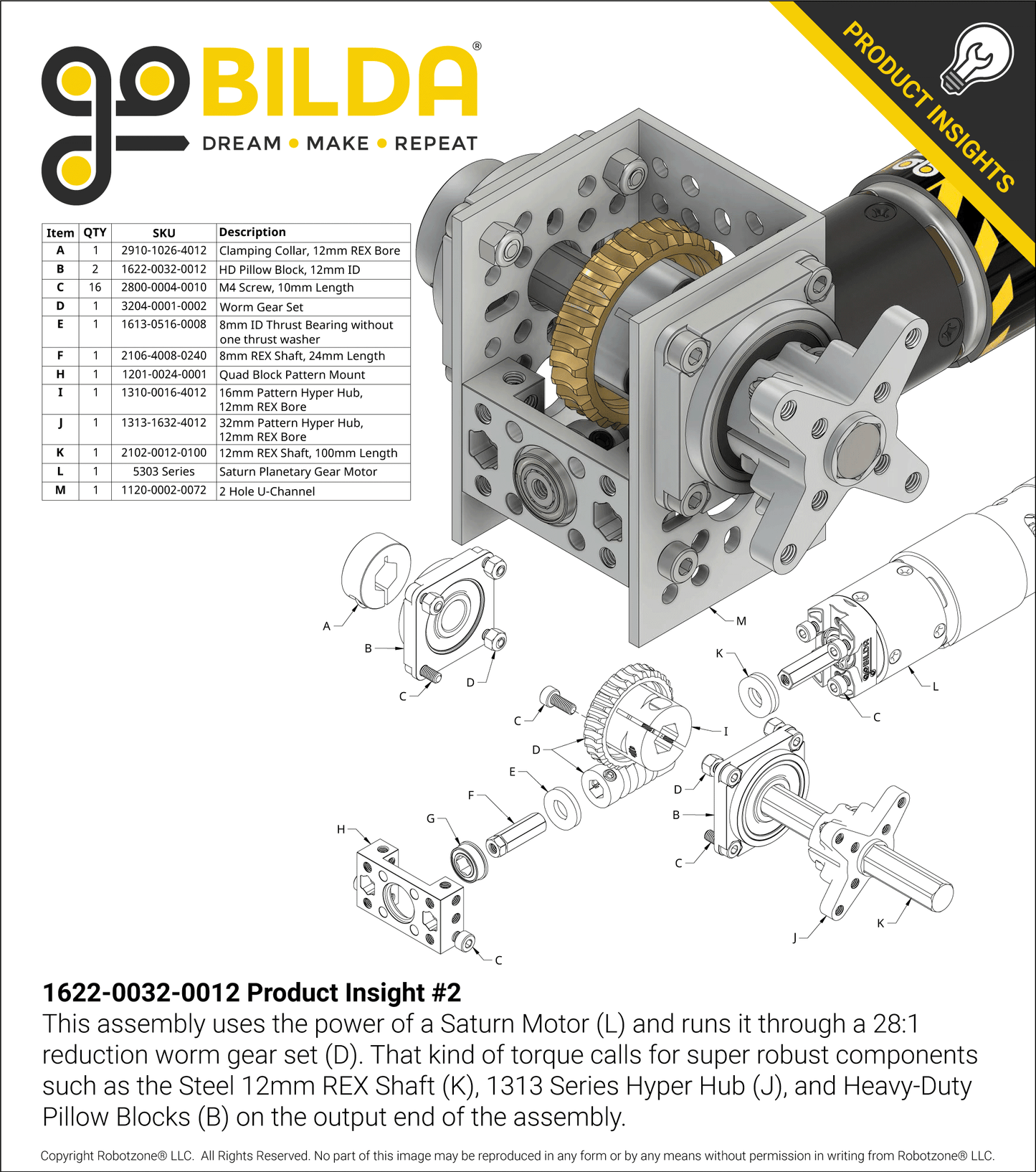 12mm Bore, Heavy-Duty Flange-Mount Bearing Pillow Block