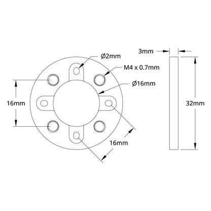 1700 Series Face Tapped Stepper Motor Mount (NEMA 8)