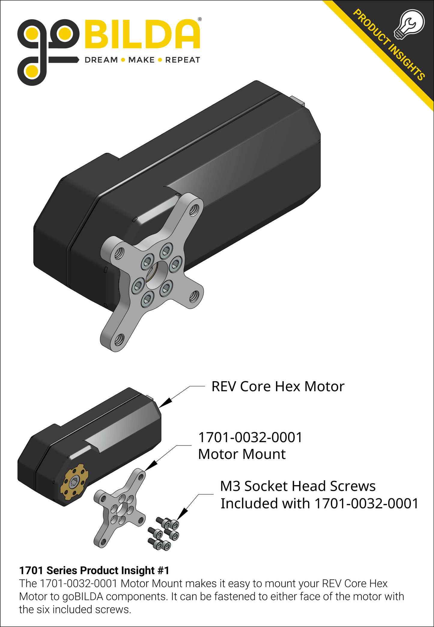 1701 Series Face Tapped Motor Mount (32-1)