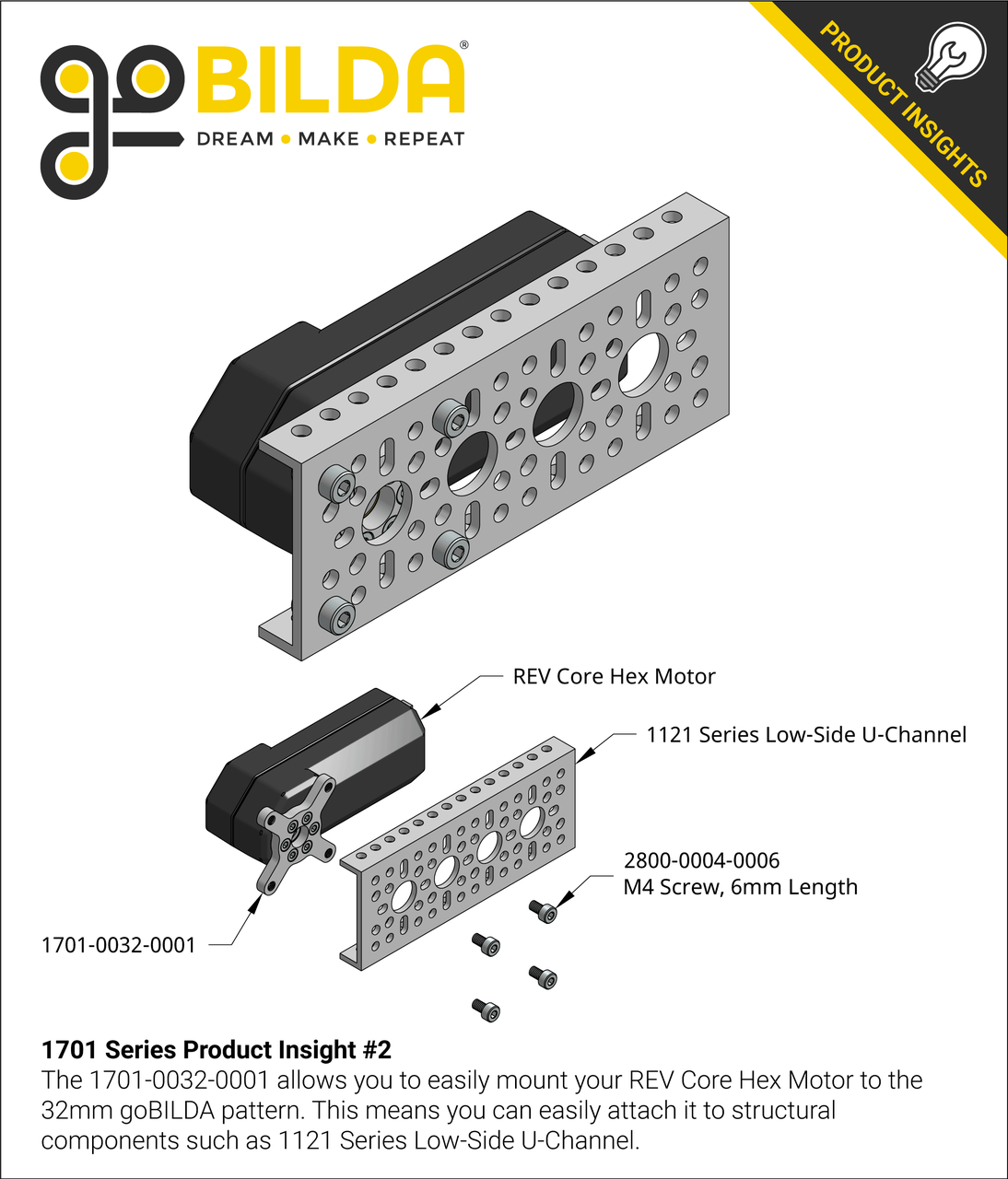 1701 Series Face Tapped Motor Mount (32-1)