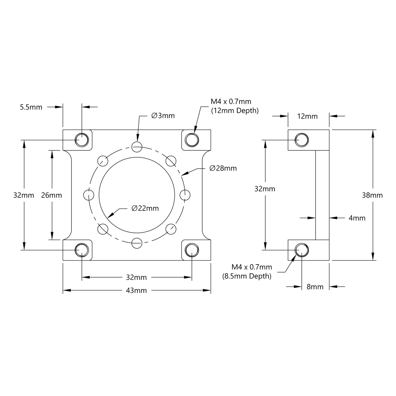 1702 Series Quad Block Motor Mount (32-2)