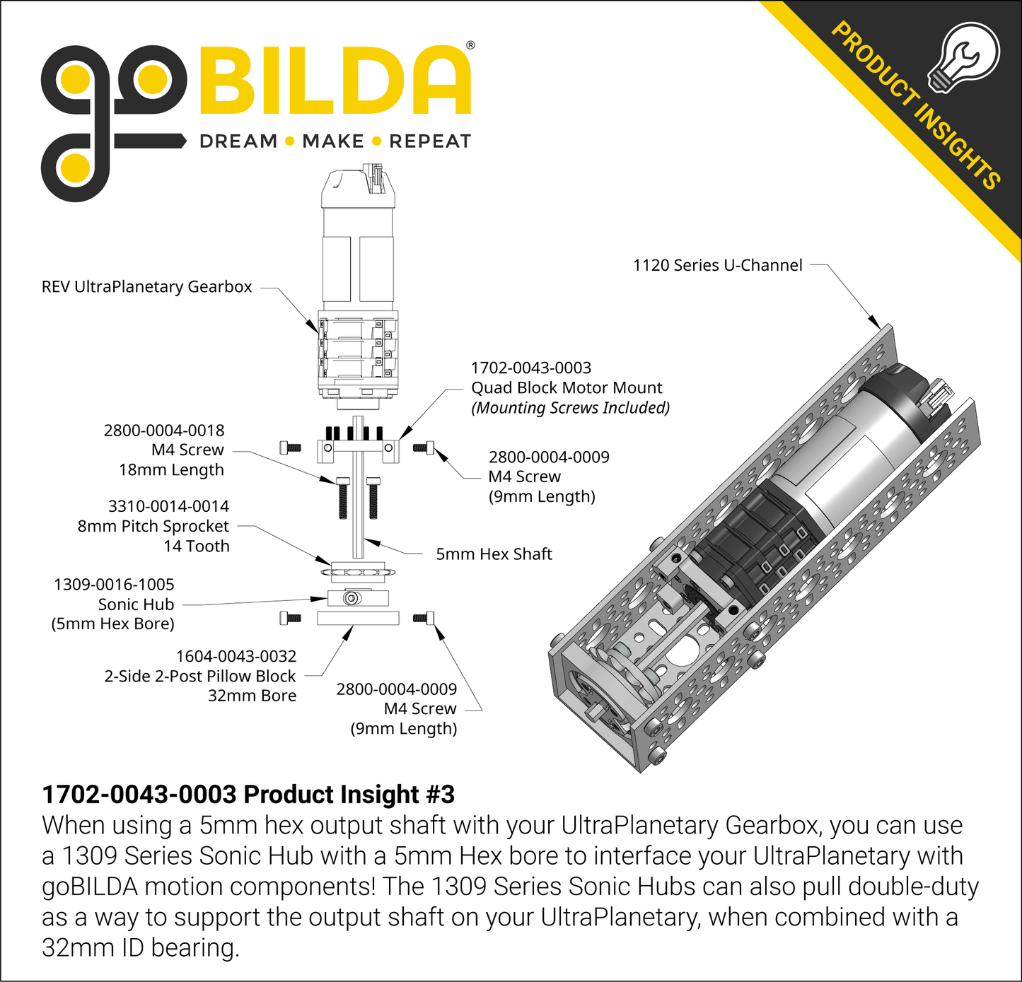 1702 Series Quad Block Motor Mount (43-3)