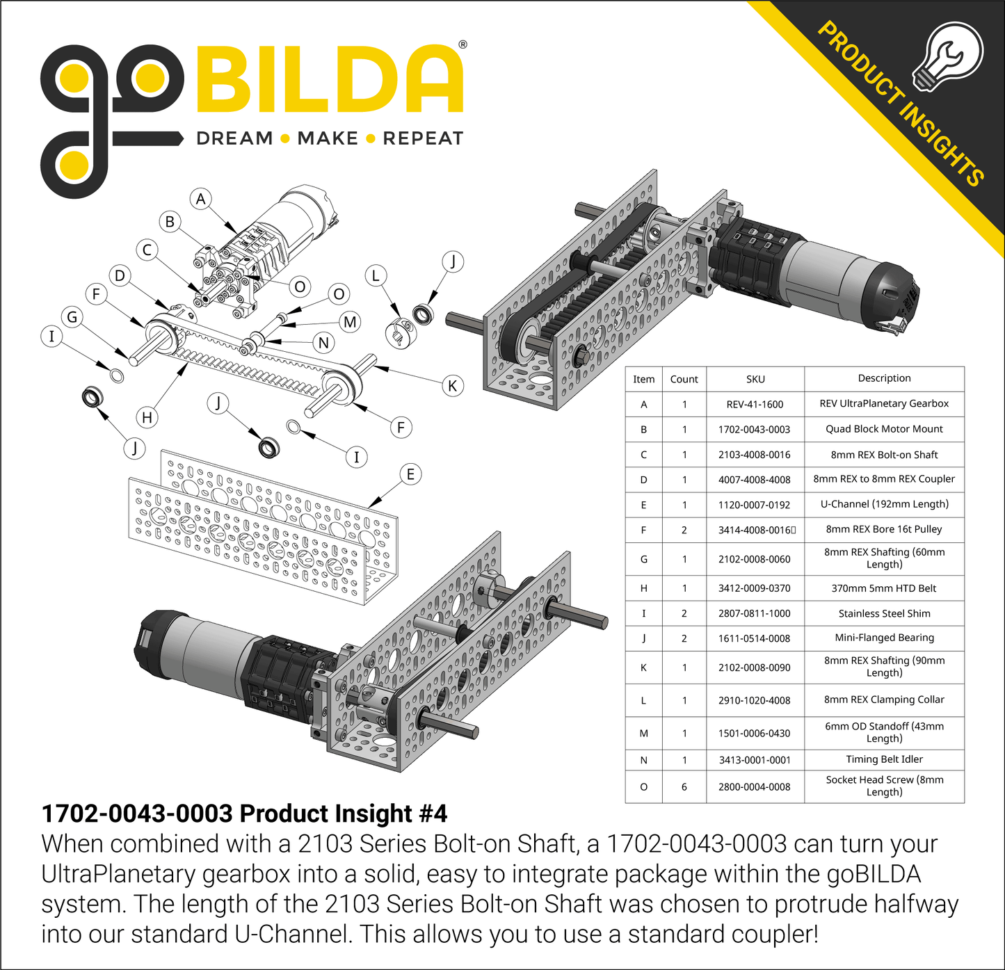 1702 Series Quad Block Motor Mount (43-3)