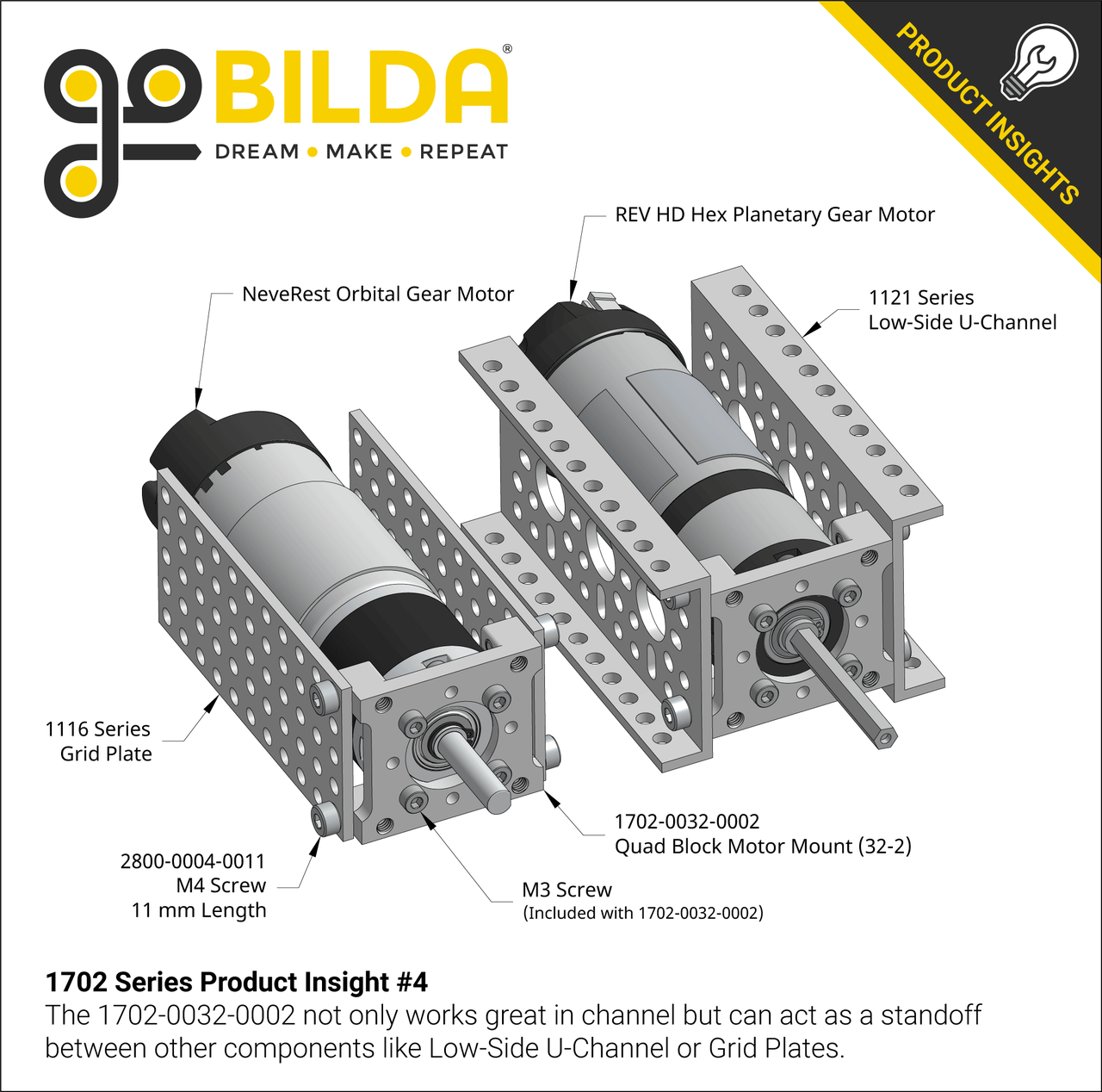 1702 Series Quad Block Motor Mount (32-2)