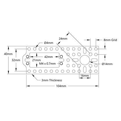 1800 Series Servo Pattern Plate (For Standard Size Servos)