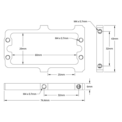 1802 Series Servo Frame (43mm Width, for Large Size Servos)