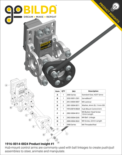 Plastic Hub-Mount Control Arm (24mm Length)