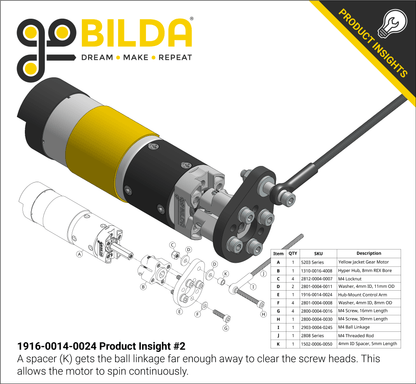 Plastic Hub-Mount Control Arm (24mm Length)