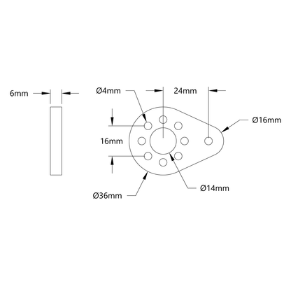 Plastic Hub-Mount Control Arm (24mm Length)