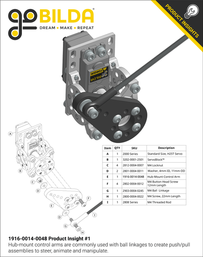 Plastic Hub-Mount Control Arm (48mm Length)