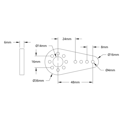 Plastic Hub-Mount Control Arm (48mm Length)