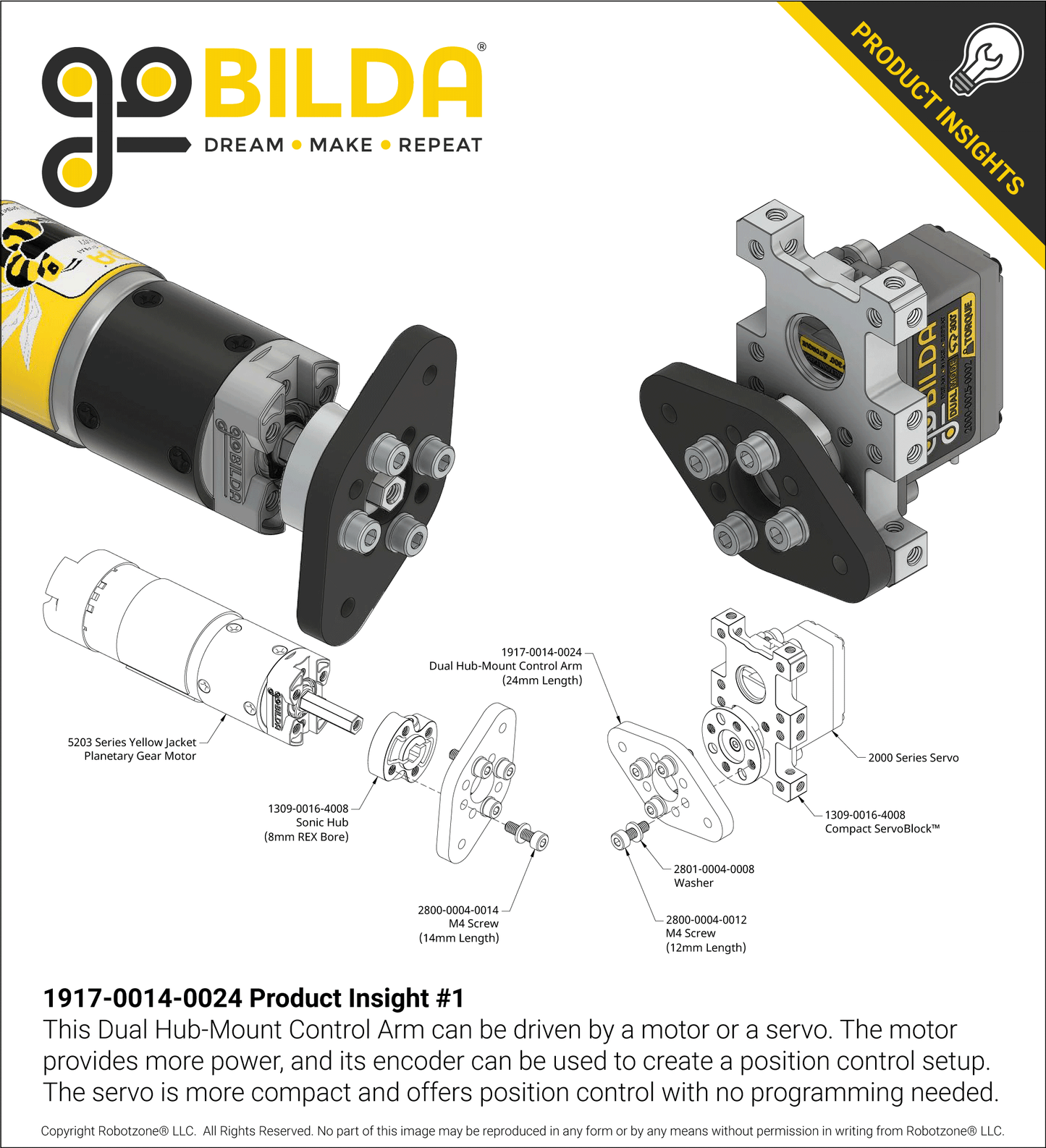 Plastic Dual Hub-Mount Control Arm (24mm Length)