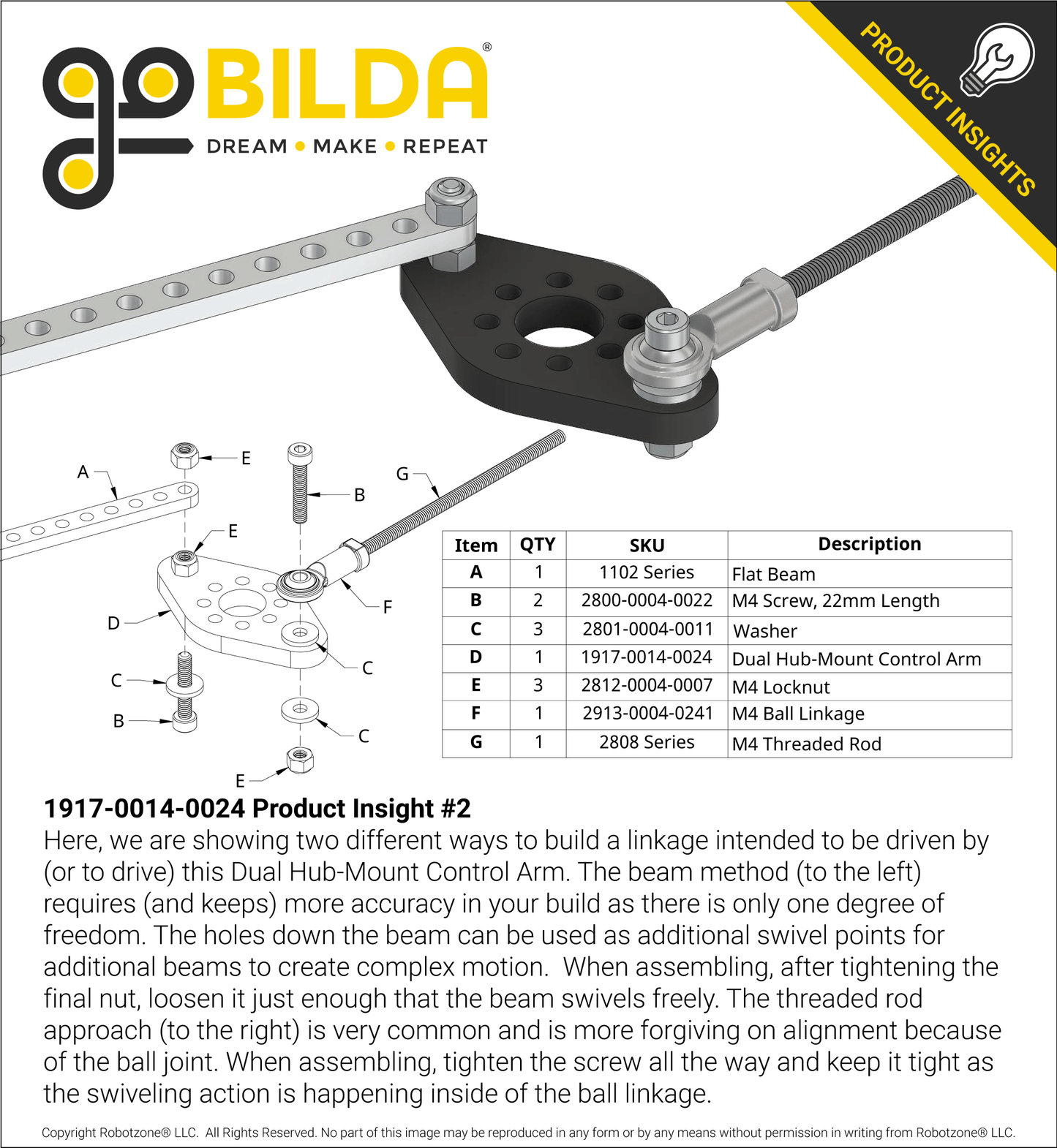 Plastic Dual Hub-Mount Control Arm (24mm Length)