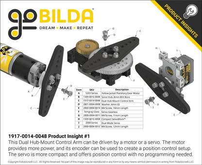 Plastic Dual Hub-Mount Control Arm (48mm Length)