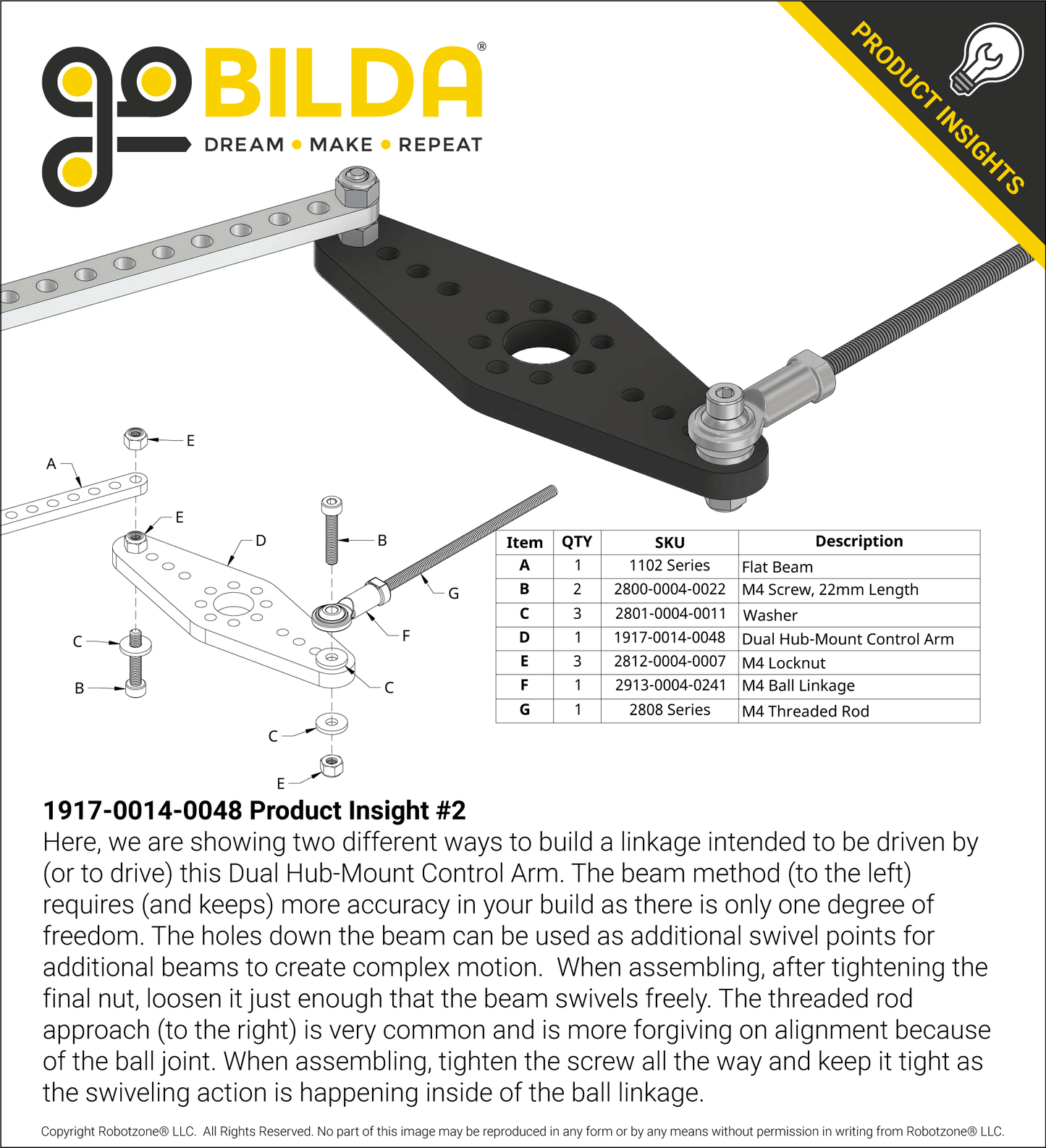 Plastic Dual Hub-Mount Control Arm (48mm Length)