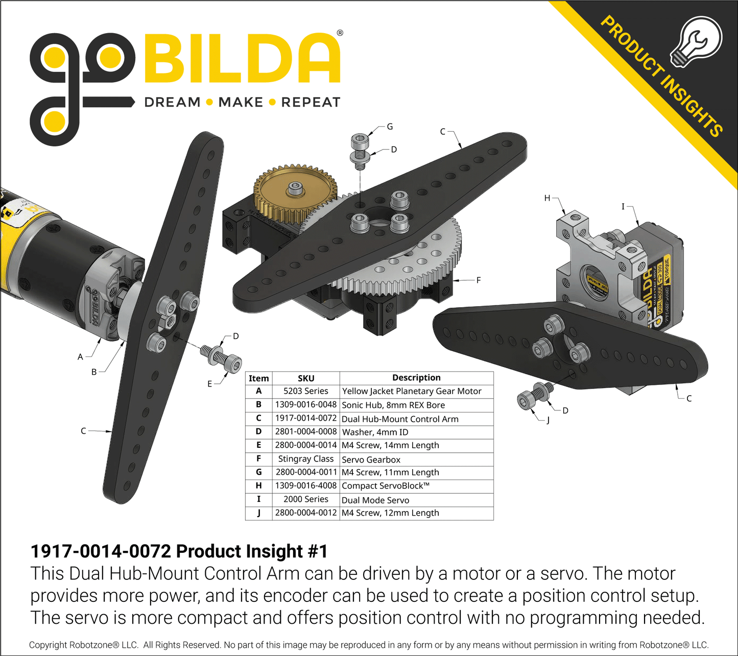 Plastic Dual Hub-Mount Control Arm (72mm Length)