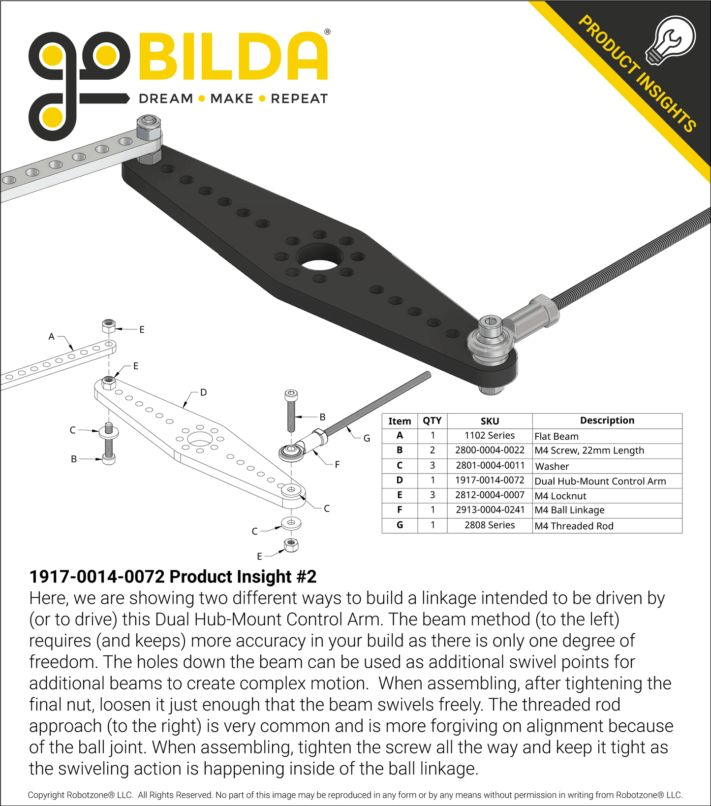 Plastic Dual Hub-Mount Control Arm (72mm Length)