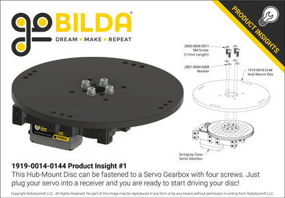 Plastic Hub-Mount Disc (14mm Bore, 144mm Diameter)