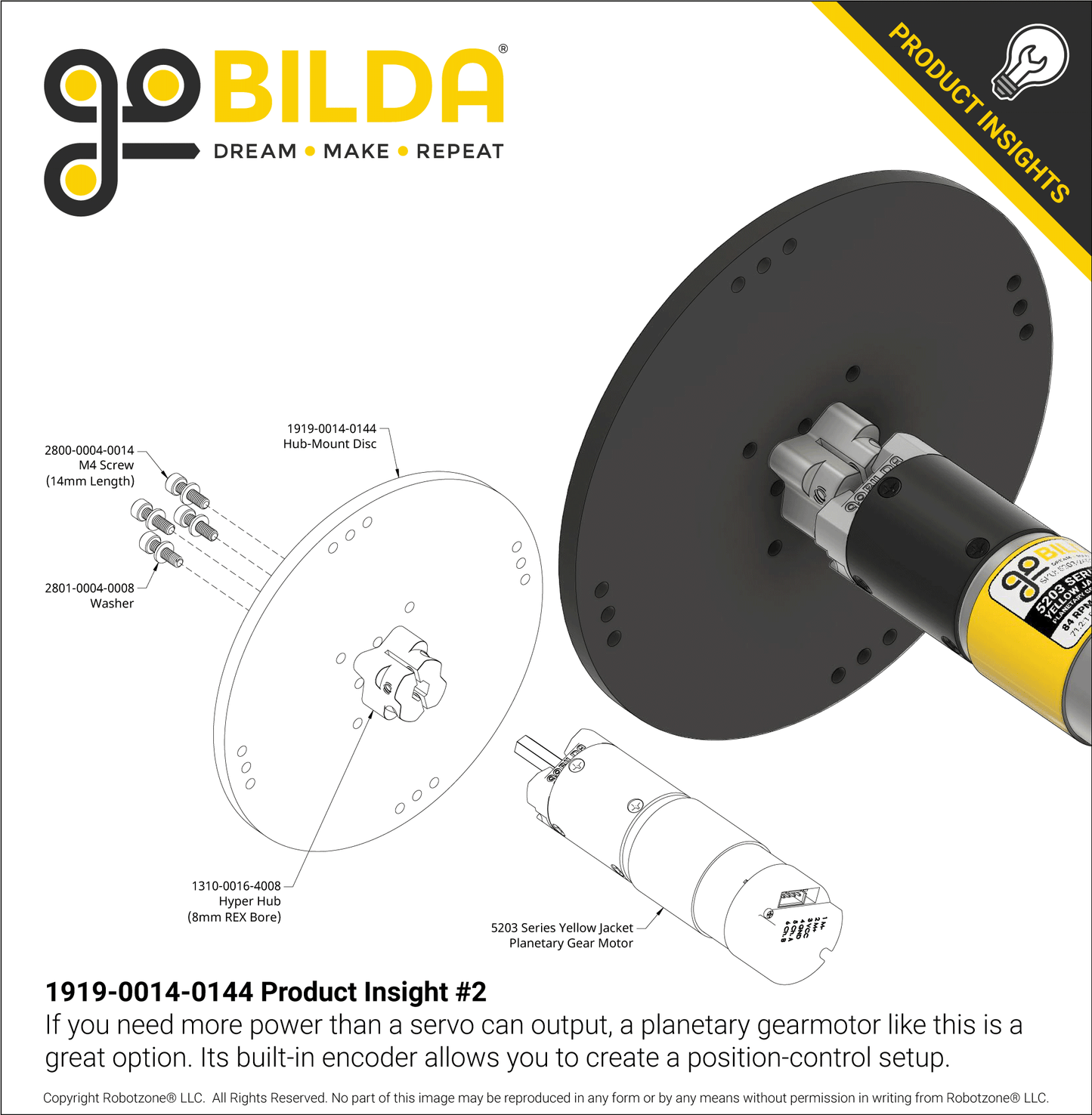 Plastic Hub-Mount Disc (14mm Bore, 144mm Diameter)