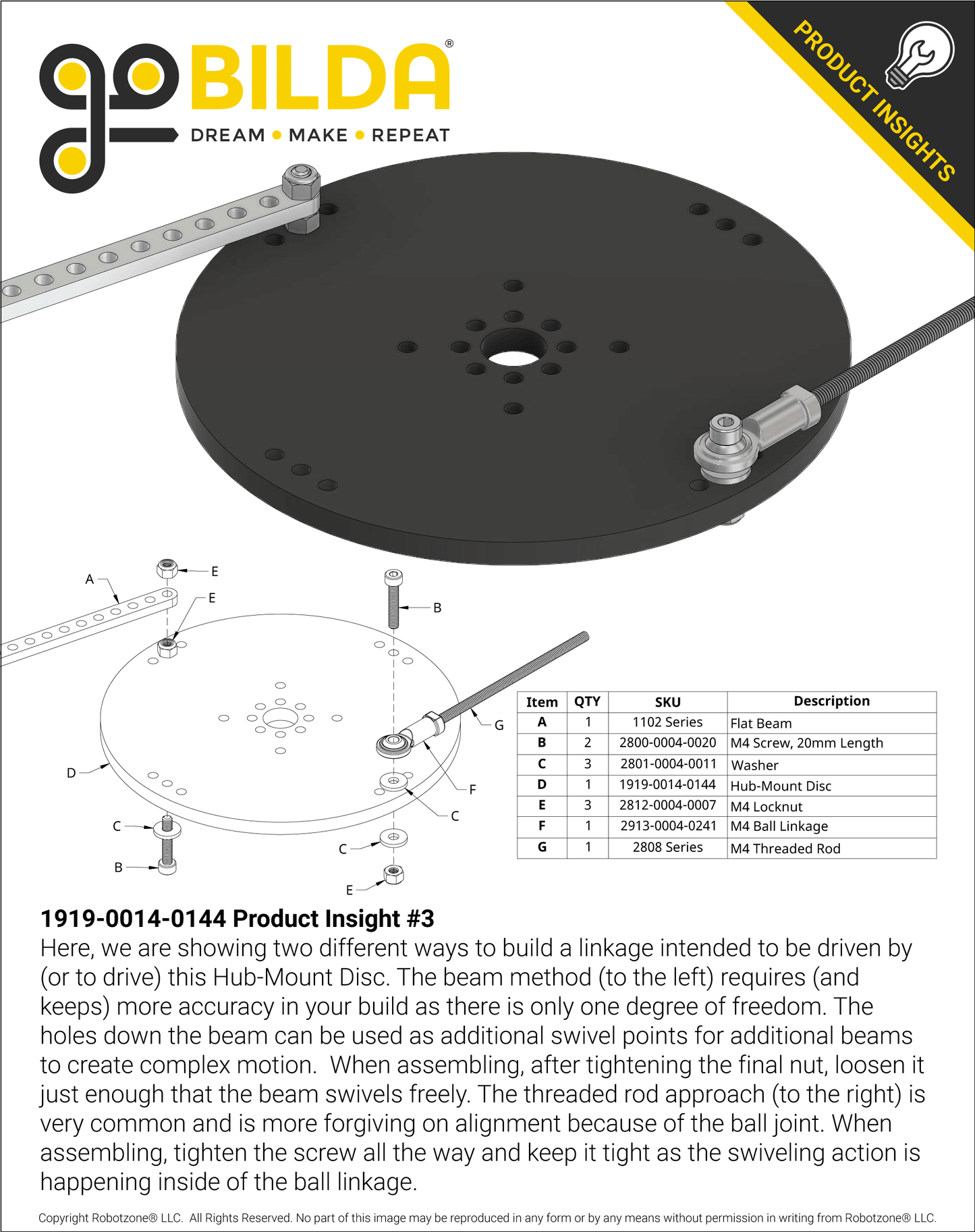 Plastic Hub-Mount Disc (14mm Bore, 144mm Diameter)